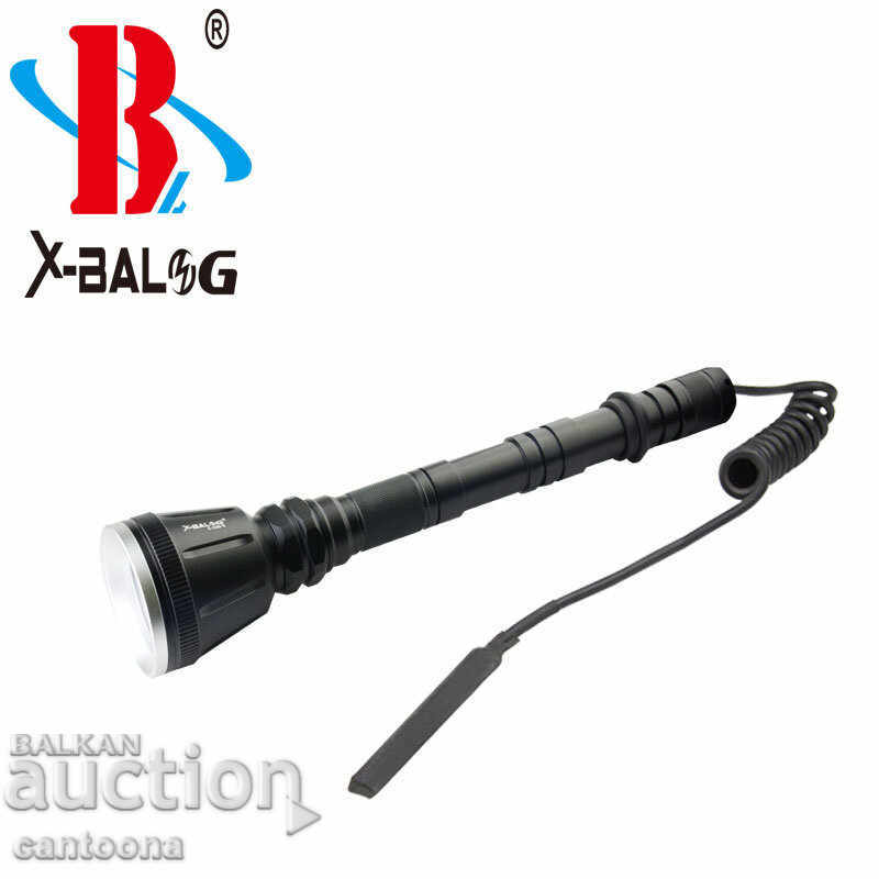 Powerful hunting flashlight, 3 batteries, 3 filters, trigger and mounting