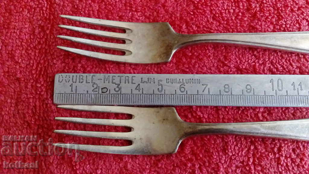 Lot of two pieces of old silver plated forks kitchen utensils with price 6.50 BGN | € 3.32