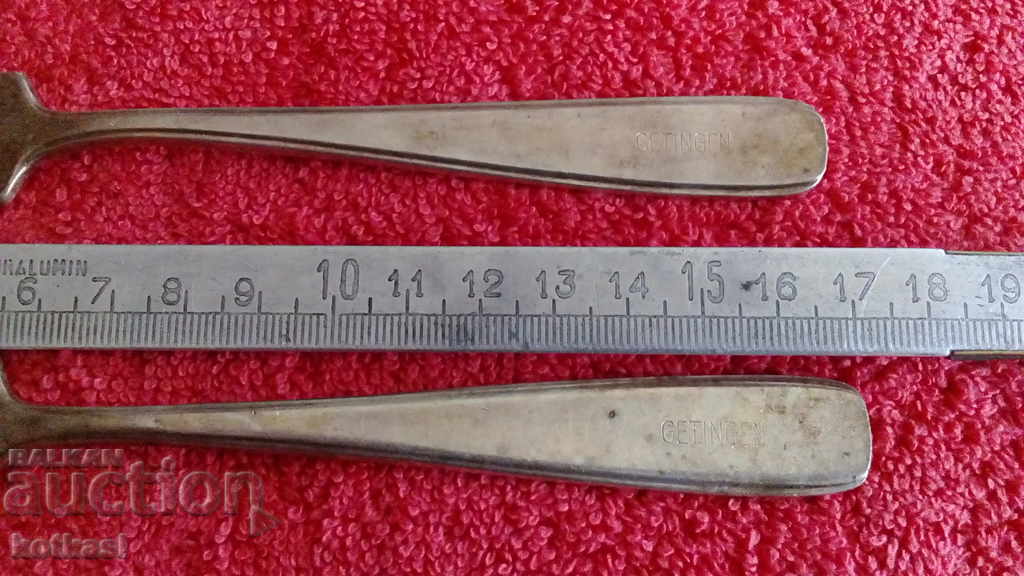 Auction  Lot of two pieces of old silver plated forks kitchen utensils