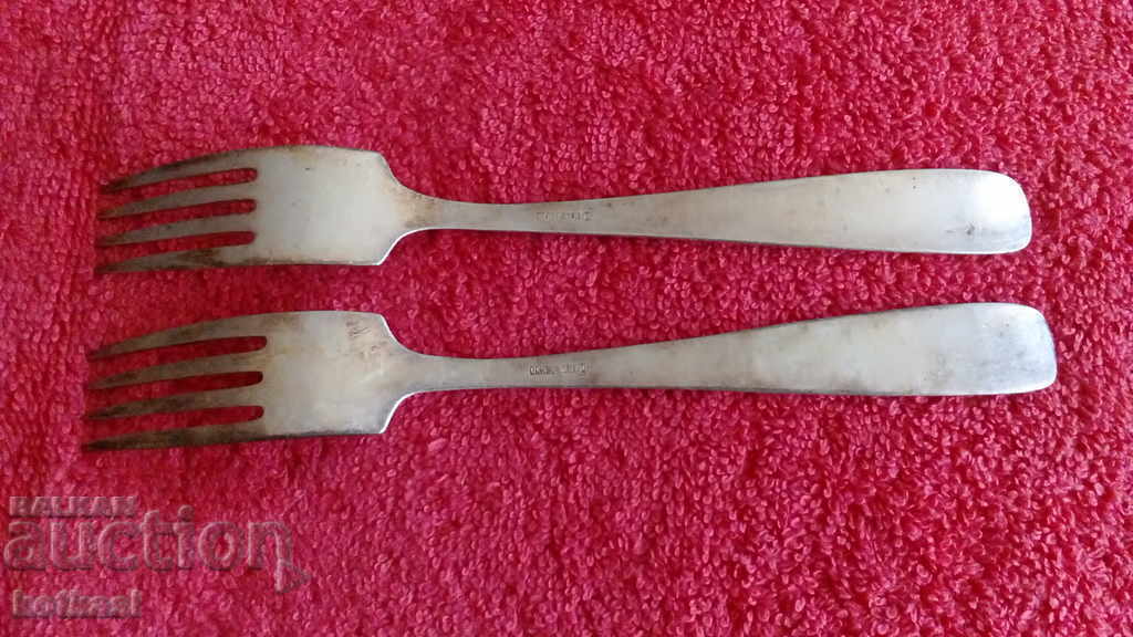 Lot of two pieces of old silver plated forks kitchen utensils - 5