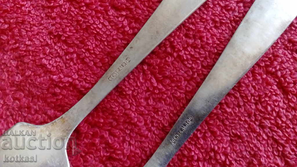 Lot of two pieces of old silver plated forks kitchen utensils - 6