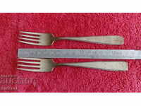 Lot of two old silver-plated forks kitchen utensils
