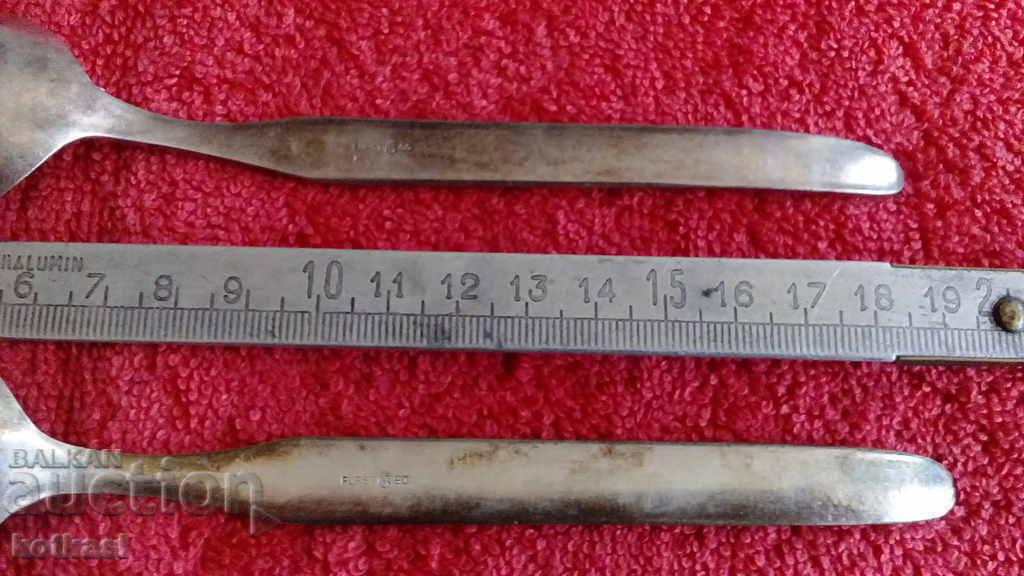 Auction Lot of two old silver-plated kitchenware spoons Auction Lot of two old silver-plated kitchenware spoons