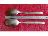 Lot of two old silver-plated kitchenware spoons