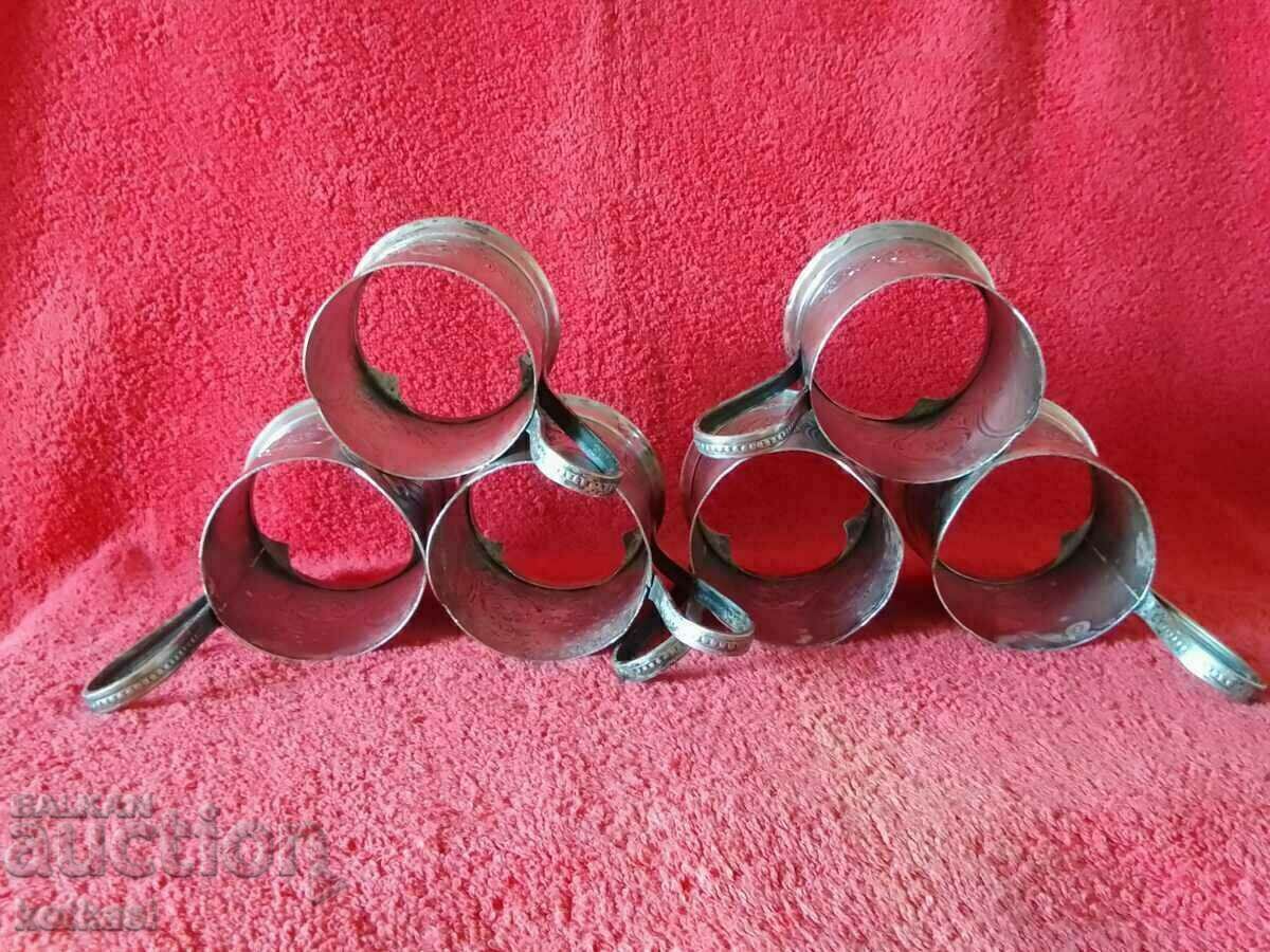 Old soc USSR Russia propped Cosmos Sputnik silver plated 6 pcs. - 5