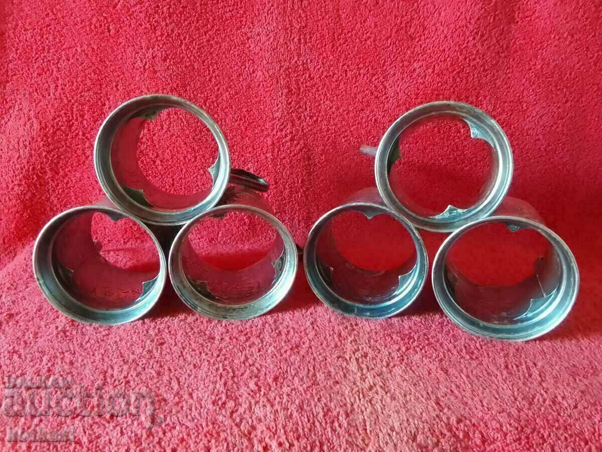 Old soc USSR Russia propped Cosmos Sputnik silver plated 6 pcs. - 6