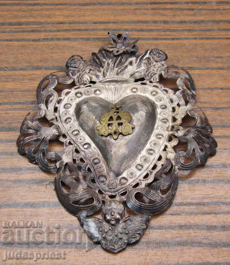 αρχαία αναγεννησιακά θρησκευτικά ασημένια κοσμήματα Παναγίας με τιμή 260.00 BGN | € 132.94