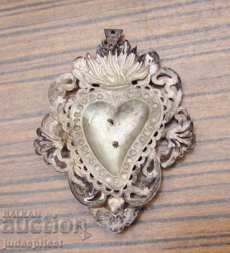 αρχαία αναγεννησιακά θρησκευτικά ασημένια κοσμήματα Παναγίας - 6