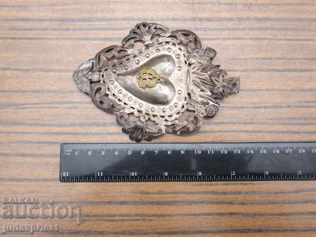 αρχαία αναγεννησιακά θρησκευτικά ασημένια κοσμήματα Παναγίας - 7