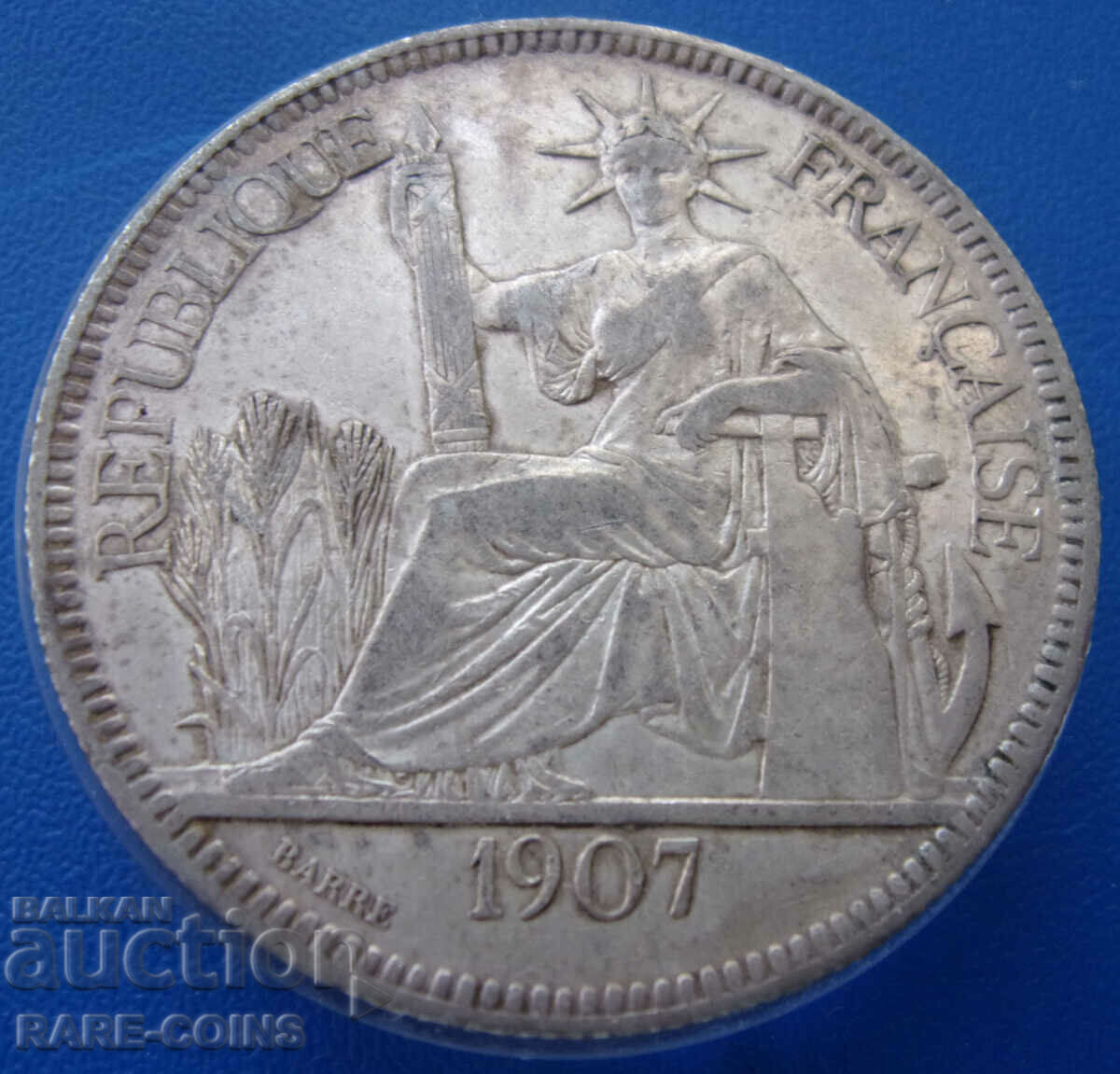 Γαλλική Ινδοκίνα 1 Piaster 1907 Σπάνιο Πρωτότυπο με τιμή € 79.25 | 155.00 BGN