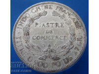 French Indochina 1 Piaster 1907 Rare Original