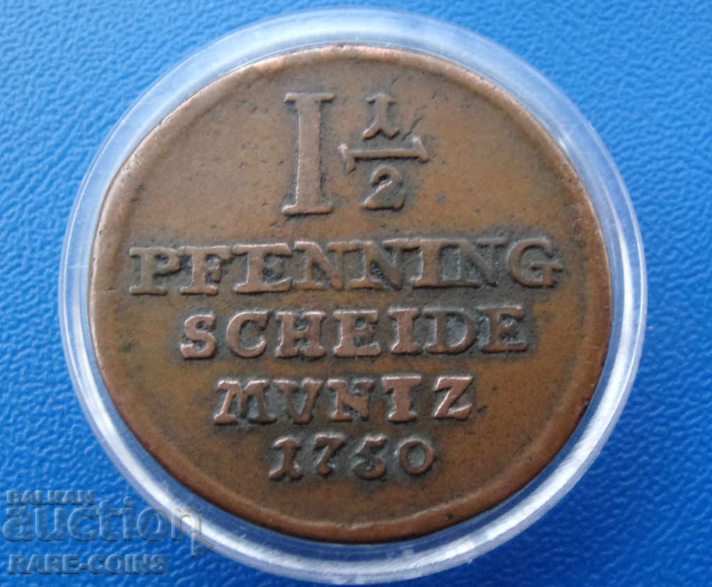 Kahlenberg-Hannover Georg II 1½ Pfennig 1750 Rare Original