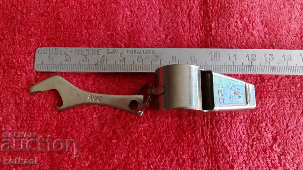 Old solid metal professional whistle marked Old solid metal professional whistle marked