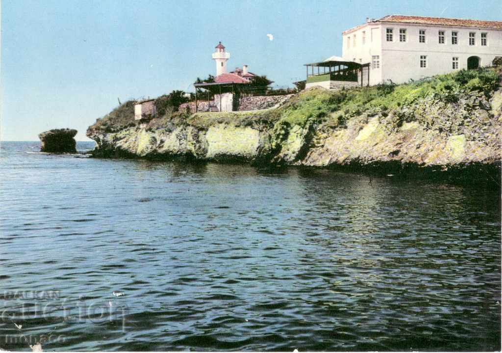 Стара картичка - Бургас, остров "Болшевик"