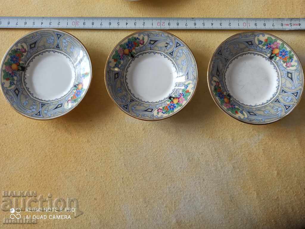 Porcelain saucer small 3 pieces