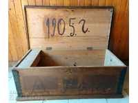 1905 OLD WOODEN PACKAGING BOX CHEST CHEESE