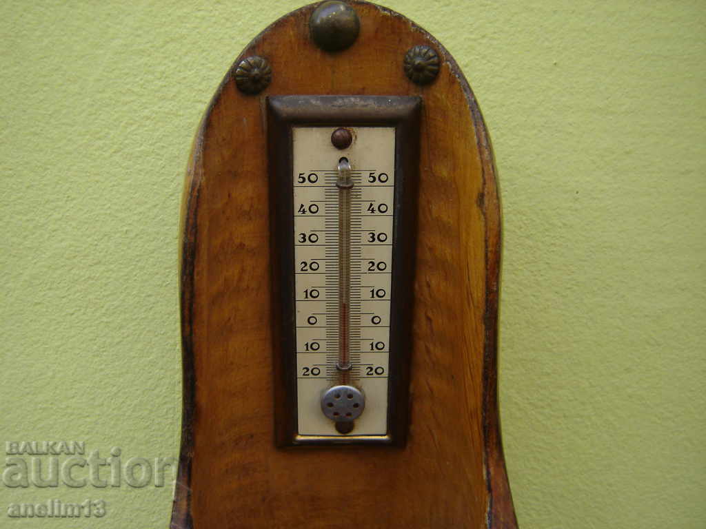 Auction Old Barometer Thermometer Woodcarving Auction Old Barometer Thermometer Woodcarving