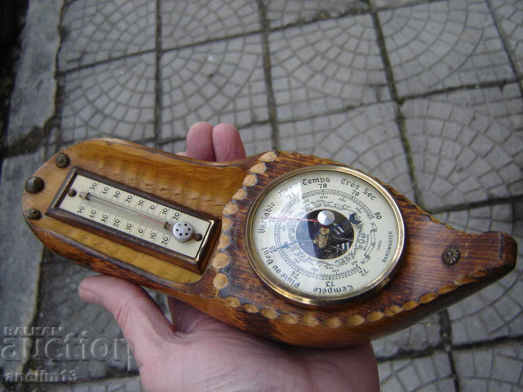 Old Barometer Thermometer Woodcarving - 6 Old Barometer Thermometer Woodcarving - 6