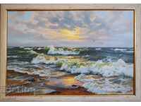 Seascape with seagulls, picture