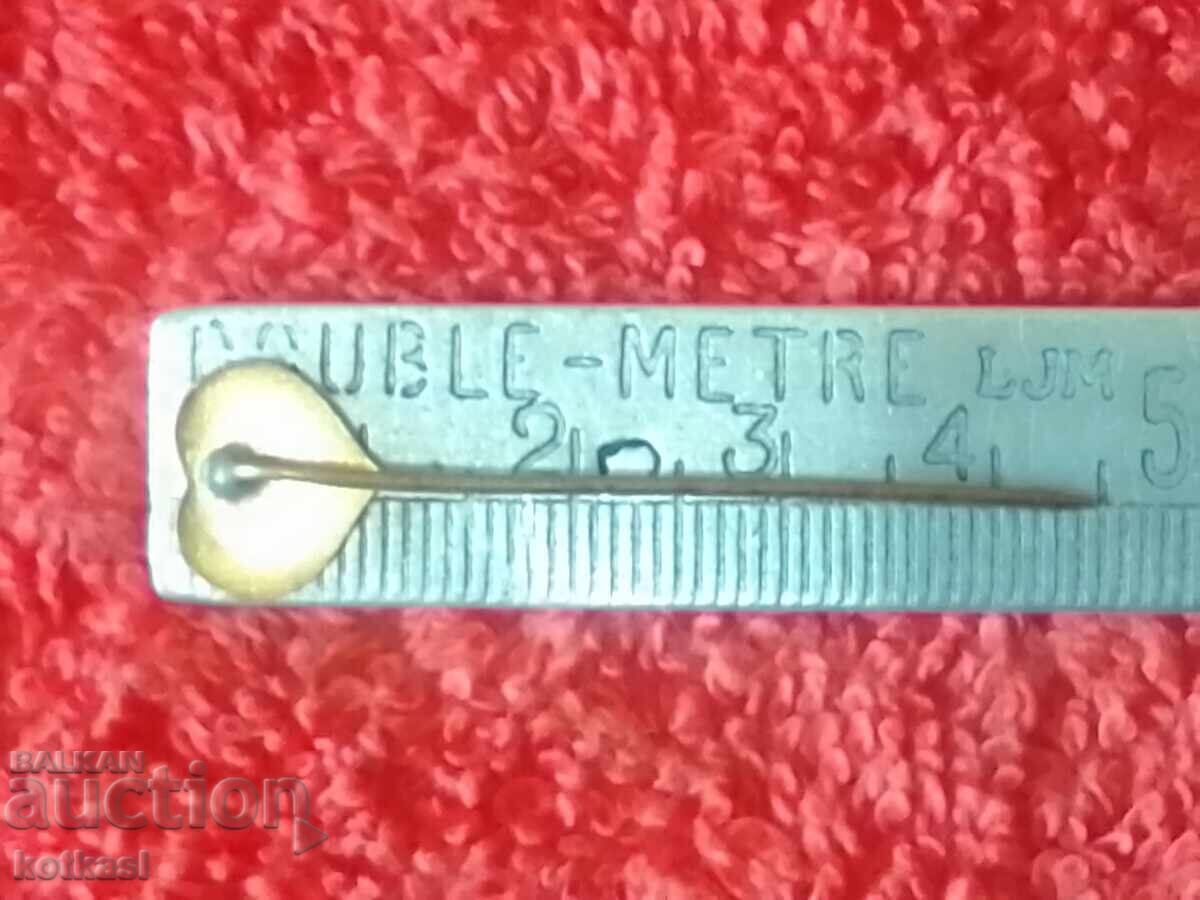 Стара рядка царска бронз игла емайл значка Буква Ю сърце с цена 4.00 лв. | € 2.05