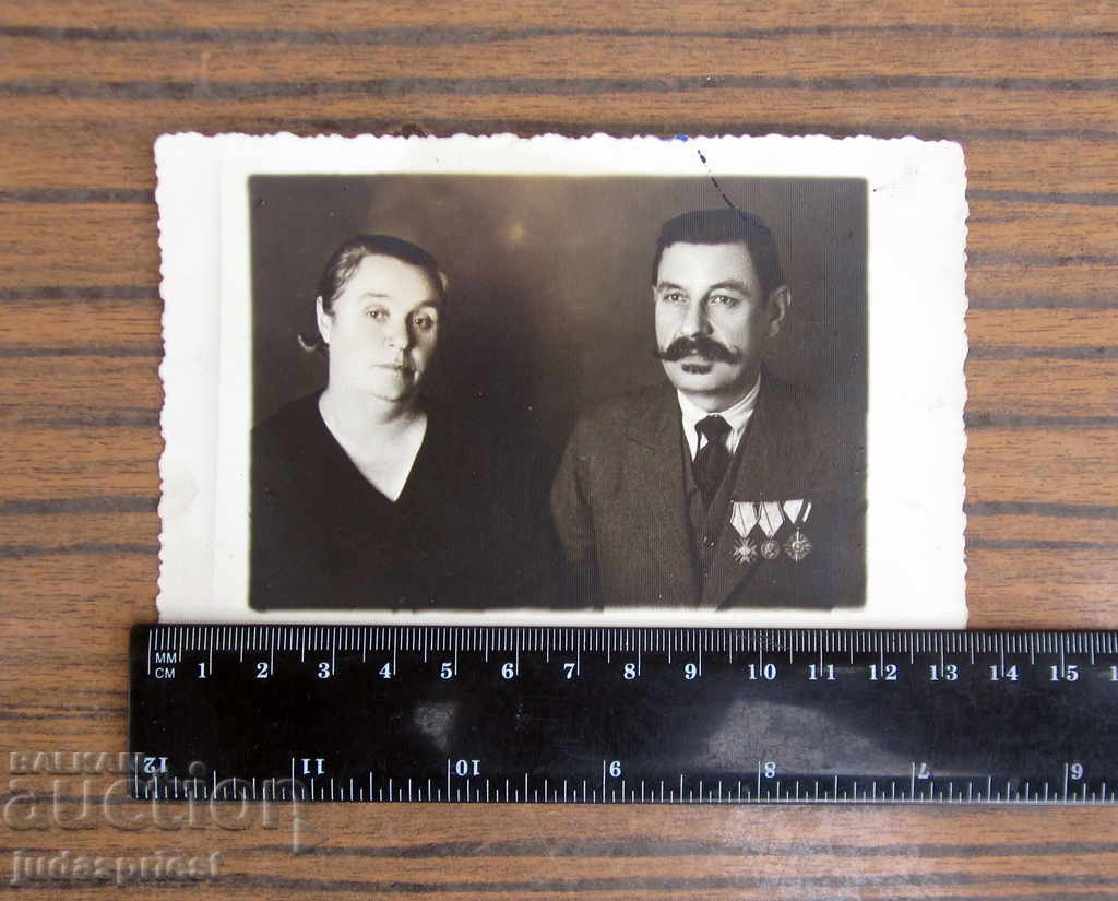 Auction Kingdom of Bulgaria photo of a civilian with orders and a medal 1940 Auction Kingdom of Bulgaria photo of a civilian with orders and a medal 1940