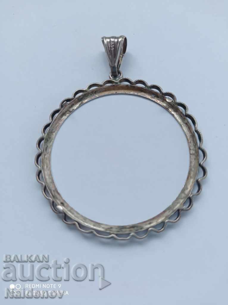Coin holder for 40 mm coin. for chain Silver 835 Royal