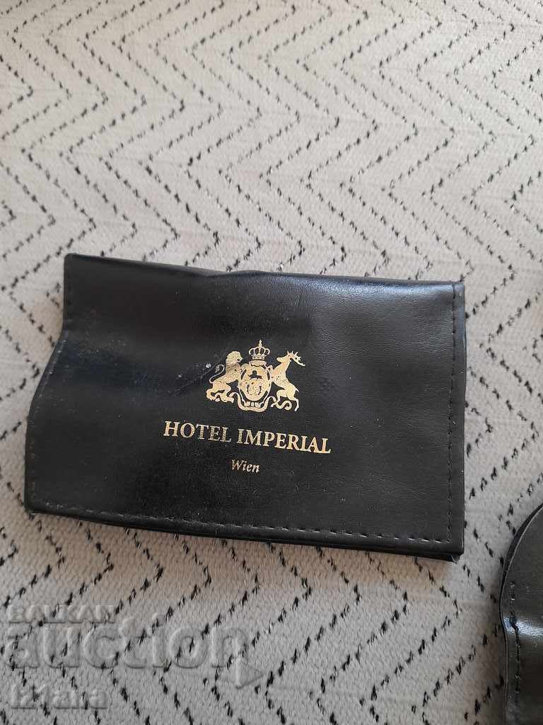 Auction Old purse, luggage tag Hotel Imperial Wien Auction Old purse, luggage tag Hotel Imperial Wien