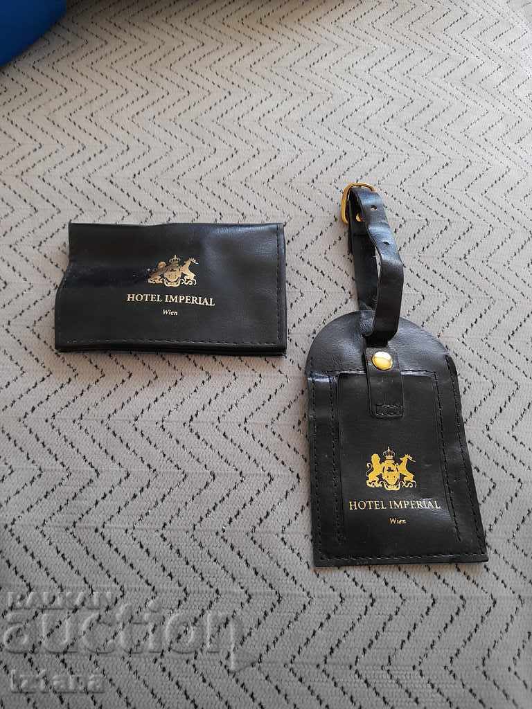 Old purse, luggage tag Hotel Imperial Wien