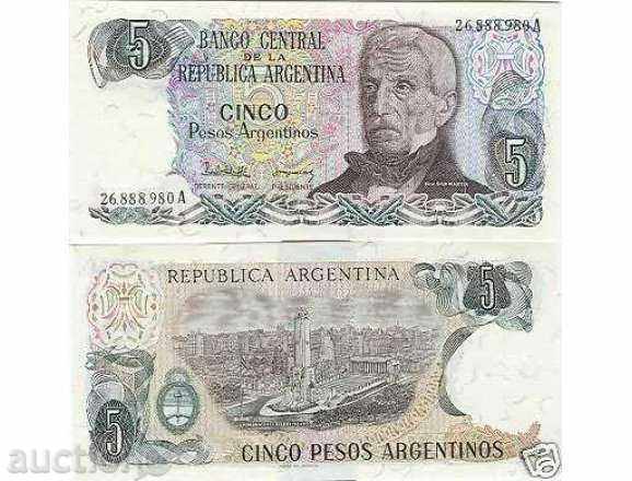 Zorbas LICITAȚII ARGENTINA 5 Peso 1983 1984 UNC