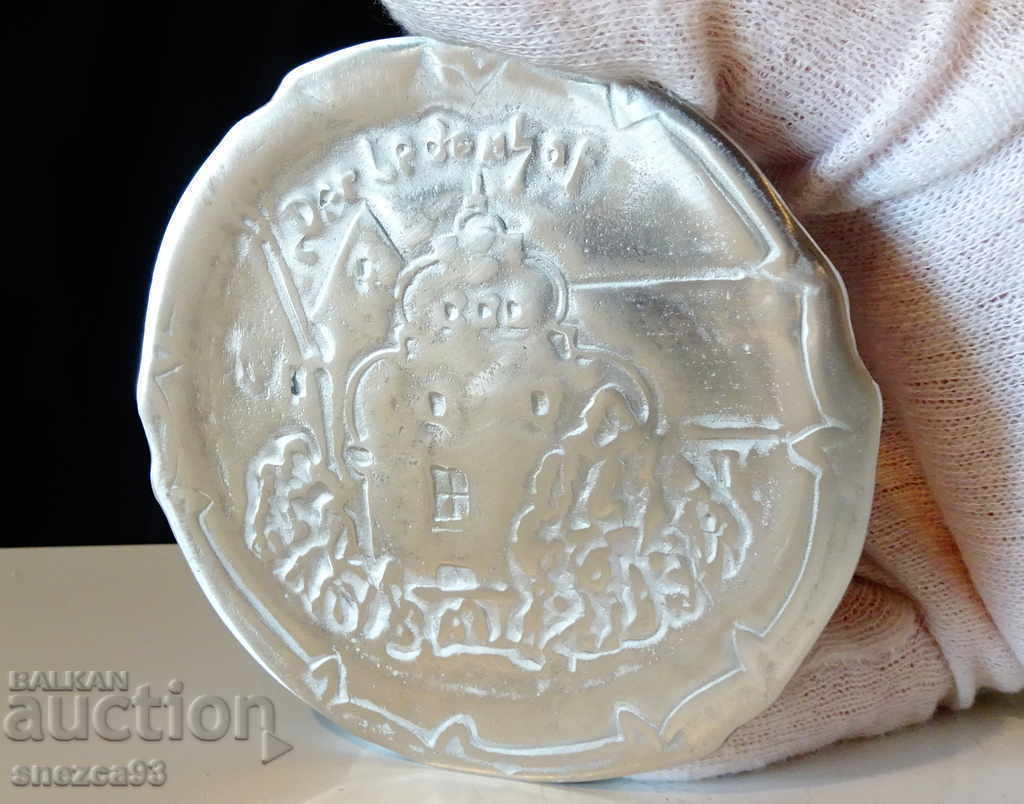 Delivery of Kalayan plate, embossed image of a Stone Mason's Workshop Delivery of Kalayan plate, embossed image of a Stone Mason's Workshop