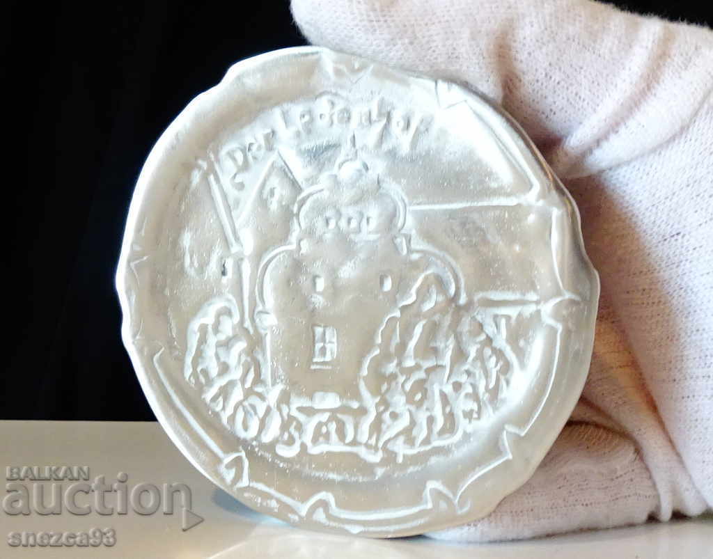 Kalayan plate, embossed image of a Stone Mason's Workshop Kalayan plate, embossed image of a Stone Mason's Workshop