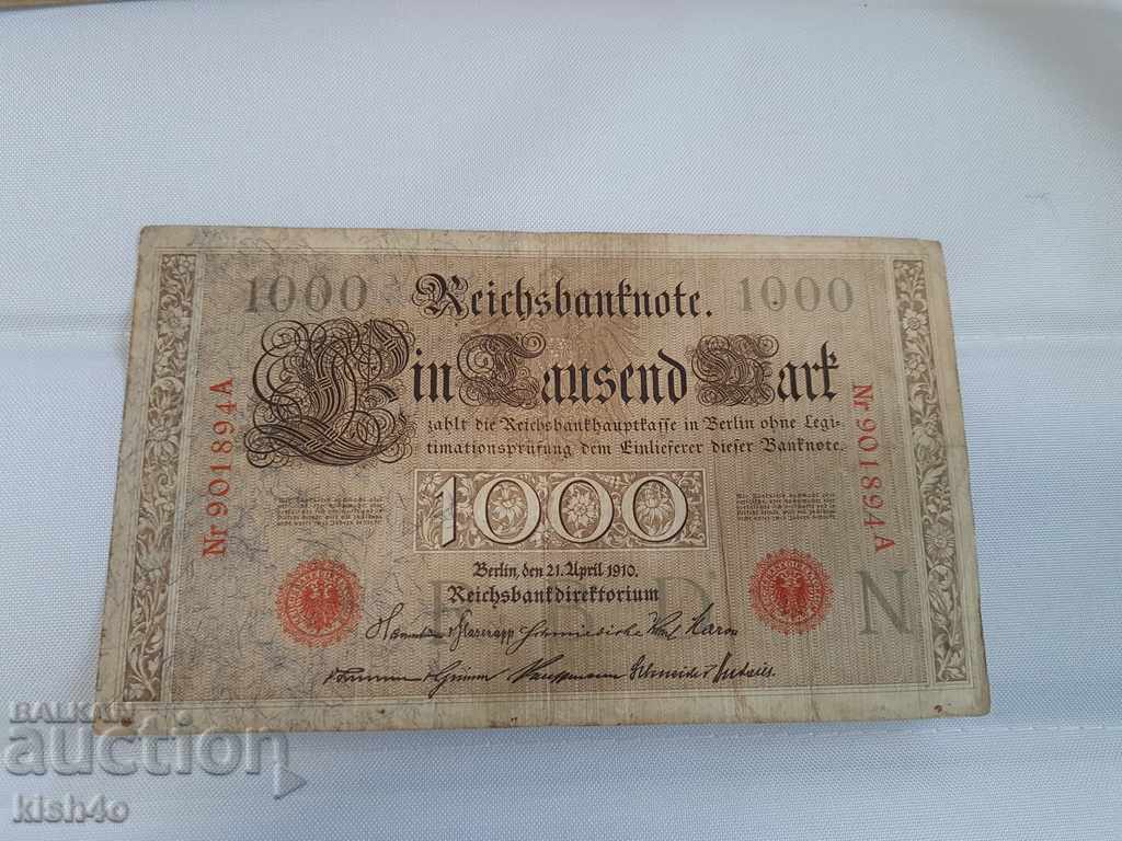 1000 de timbre Germania 1910