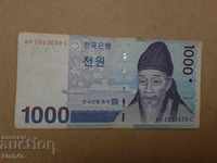 1000 Won Νότια Κορέα