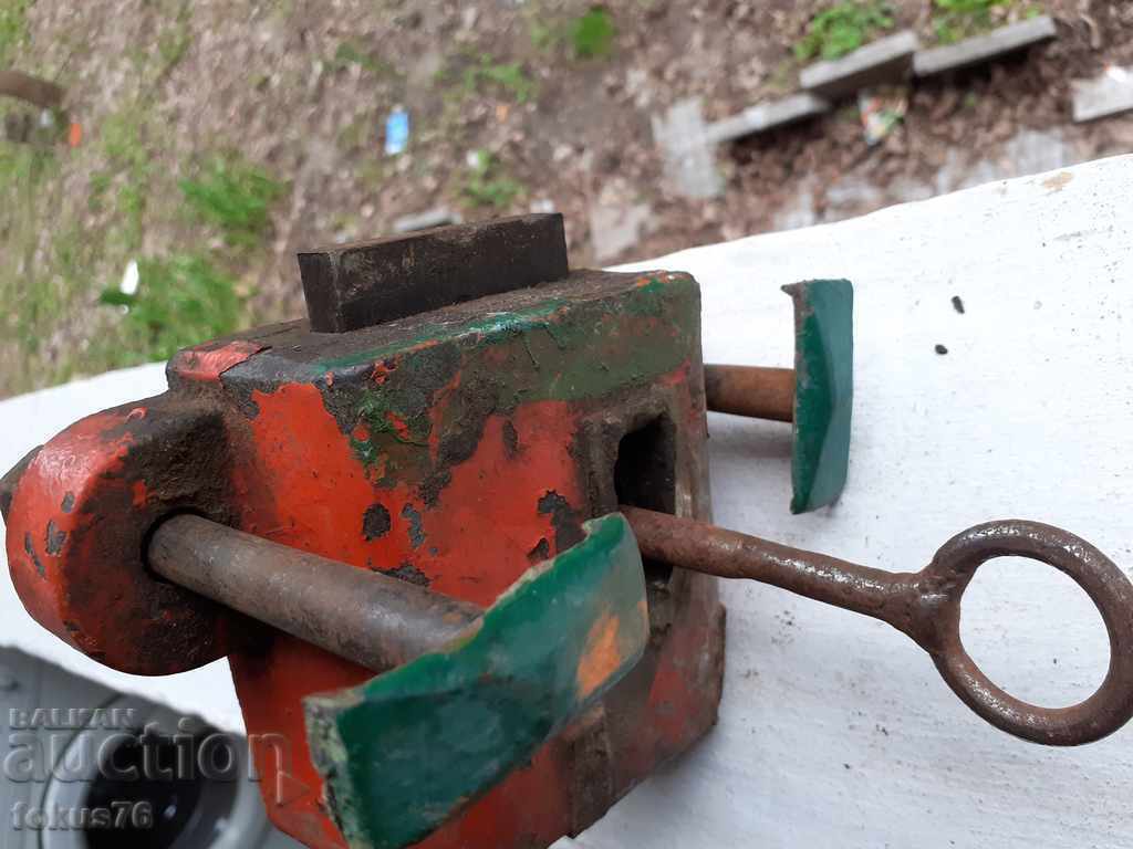 Auction Old lock with large key latch for the gate or large door Auction Old lock with large key latch for the gate or large door