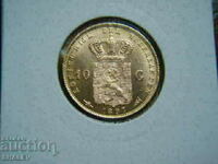 10 Gulden 1897 Netherlands (Нидерландия) /1 - AU/Unc (злато)
