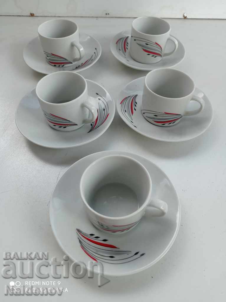 Porcelain coffee set Bulgarian Diamaond compani Razgrad