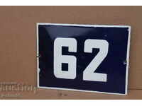 Enamel house number plate
