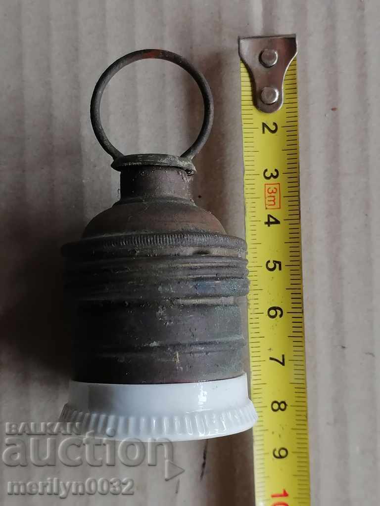 Auction Old porcelain socket lamp lantern chandelier lampshade 1920 Auction Old porcelain socket lamp lantern chandelier lampshade 1920