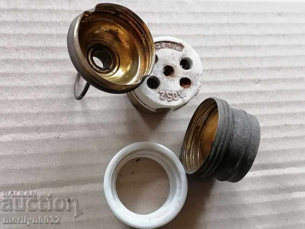 Old porcelain socket lamp lantern chandelier lampshade 1920 - 6 Old porcelain socket lamp lantern chandelier lampshade 1920 - 6