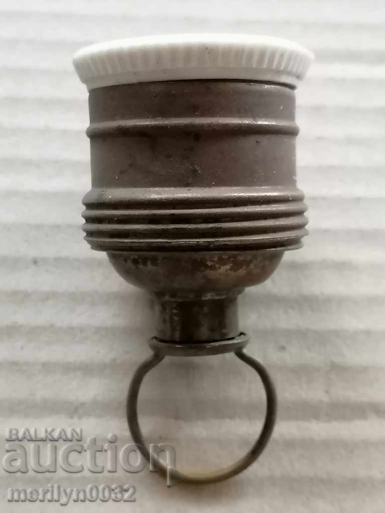 Стара порцеланова фасунга лампа фенер полилей абажур 1920год
