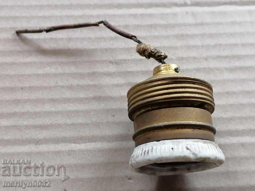 Old porcelain socket lamp lantern chandelier lampshade 1920
