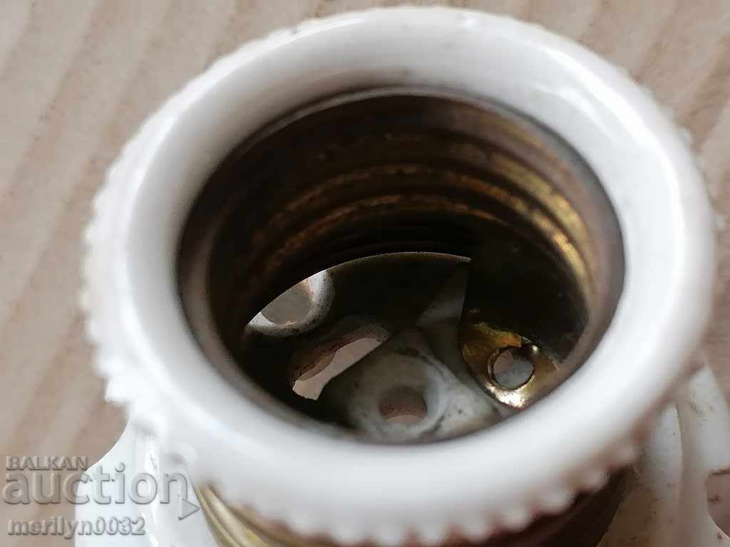 Auction Old porcelain socket lamp lantern chandelier lampshade 1920 Auction Old porcelain socket lamp lantern chandelier lampshade 1920