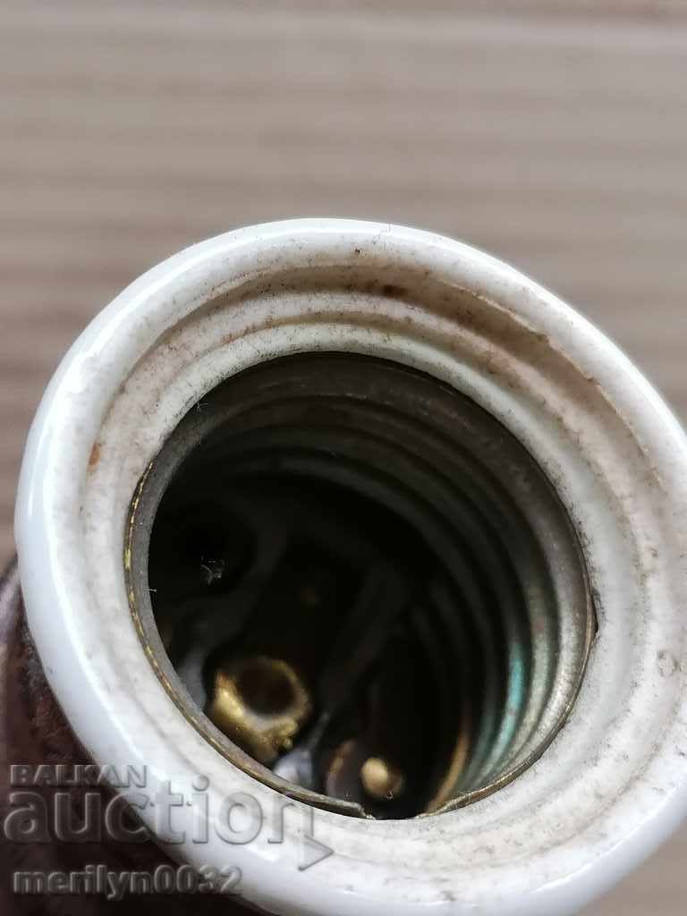 Auction Porcelain socket with key, lamp, lantern, lampshade, 1920 Auction Porcelain socket with key, lamp, lantern, lampshade, 1920