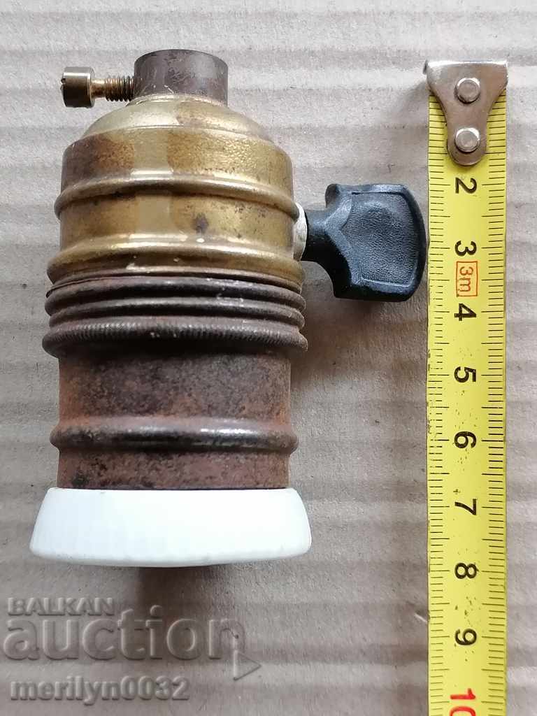 Porcelain socket with key, lamp, lantern, lampshade, 1920 - 7 Porcelain socket with key, lamp, lantern, lampshade, 1920 - 7