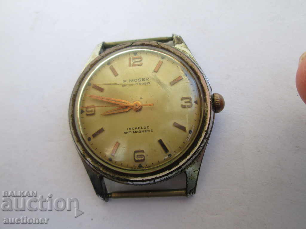 OLD MECHANICAL ROW WATCH P.MOSER - 6 OLD MECHANICAL ROW WATCH P.MOSER - 6