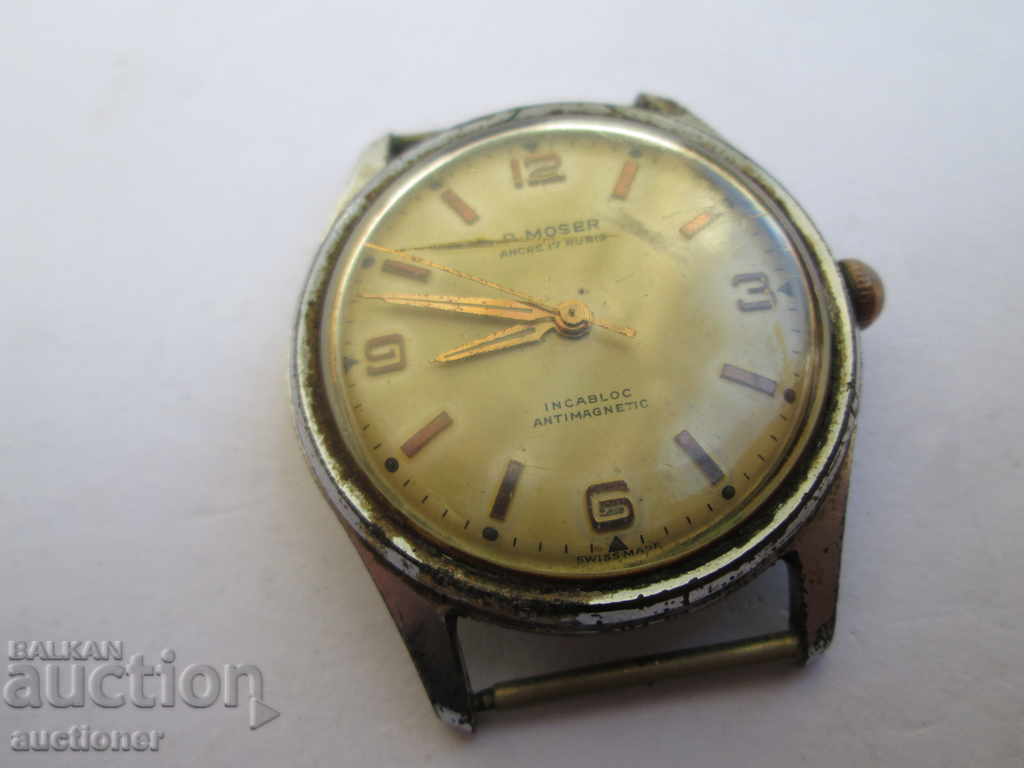 OLD MECHANICAL ROW WATCH P.MOSER - 7 OLD MECHANICAL ROW WATCH P.MOSER - 7