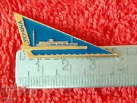 Old social badge Ship Sea Ukraine