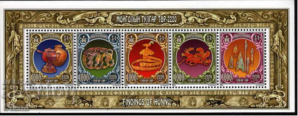 Блок марки 2220 г от хунската  империя, Монголия, нова, 2011