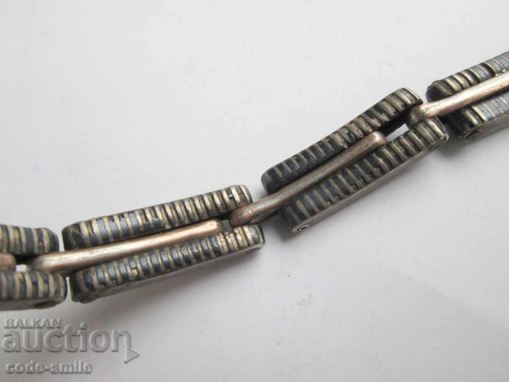 Old bracelet watch chain jewelry silver niello DRGM - 6 Old bracelet watch chain jewelry silver niello DRGM - 6