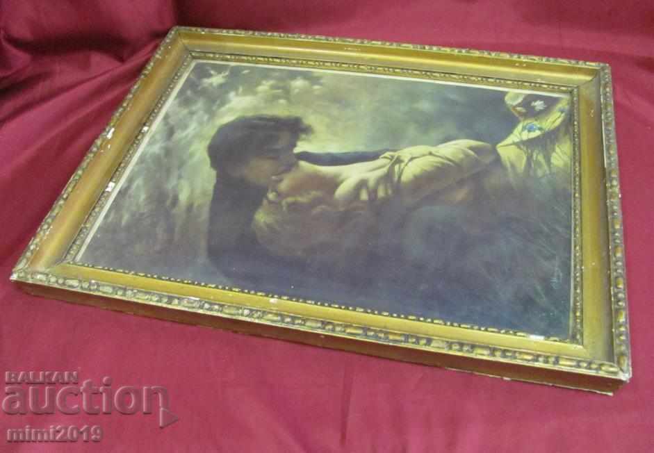 Old Chromolithography Painting by P. Morozov-1921. signed - 7 Old Chromolithography Painting by P. Morozov-1921. signed - 7